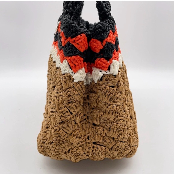 Prada Canapa Raffia Straw Tricolor Handbag W/Dustbag - Picture 8 of 16